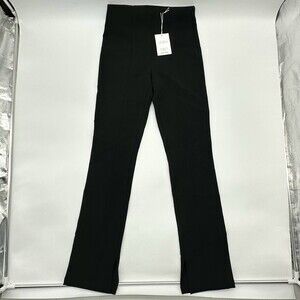 Stockholm Atelier & Other Stories Size 2 Black Straight Leg Side Zip Slit Pants